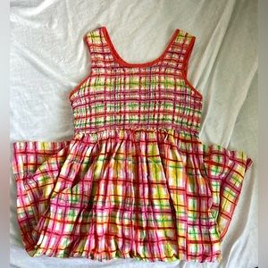Colorful vintage midi babydoll dress